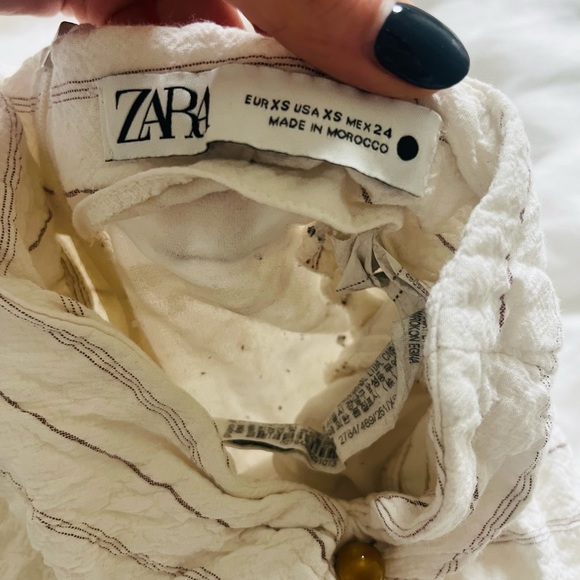 Zara Draped Shirt and Skirt Set, Oyster White, XS - Picture 8 of 8